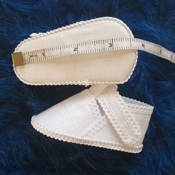 Linen Hand Made unisex baby booties shoes - Picture 8 of 8